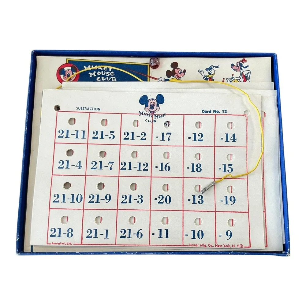 Vintage Mickey Mouse Club Magic Subtractor Educational Math Game Jacmar Disney
